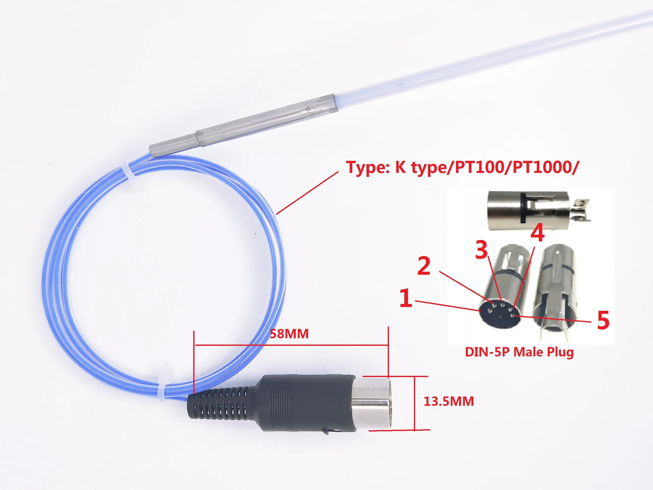 Magnetic Stirrer Temperature Probe / Type K / PT100 / PT1000 / Laboratory Stirrer / Anti-corrosion Measurement.