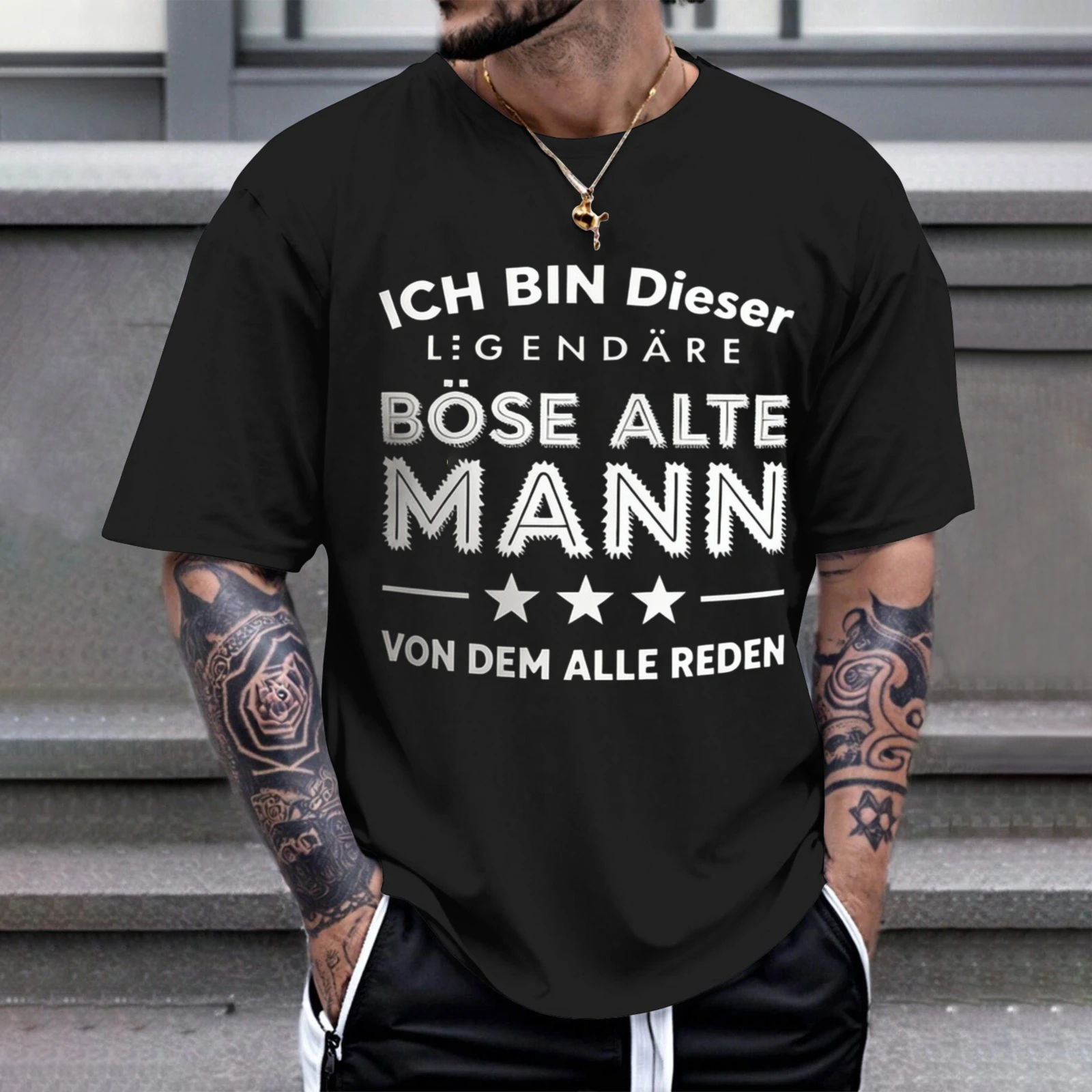 Herren-T-Shirt „I Am That Legendary Evil Old Man Every Talker About Perfection“ für Freizeitkleidung, Partys und Karnevalsoffenbauten