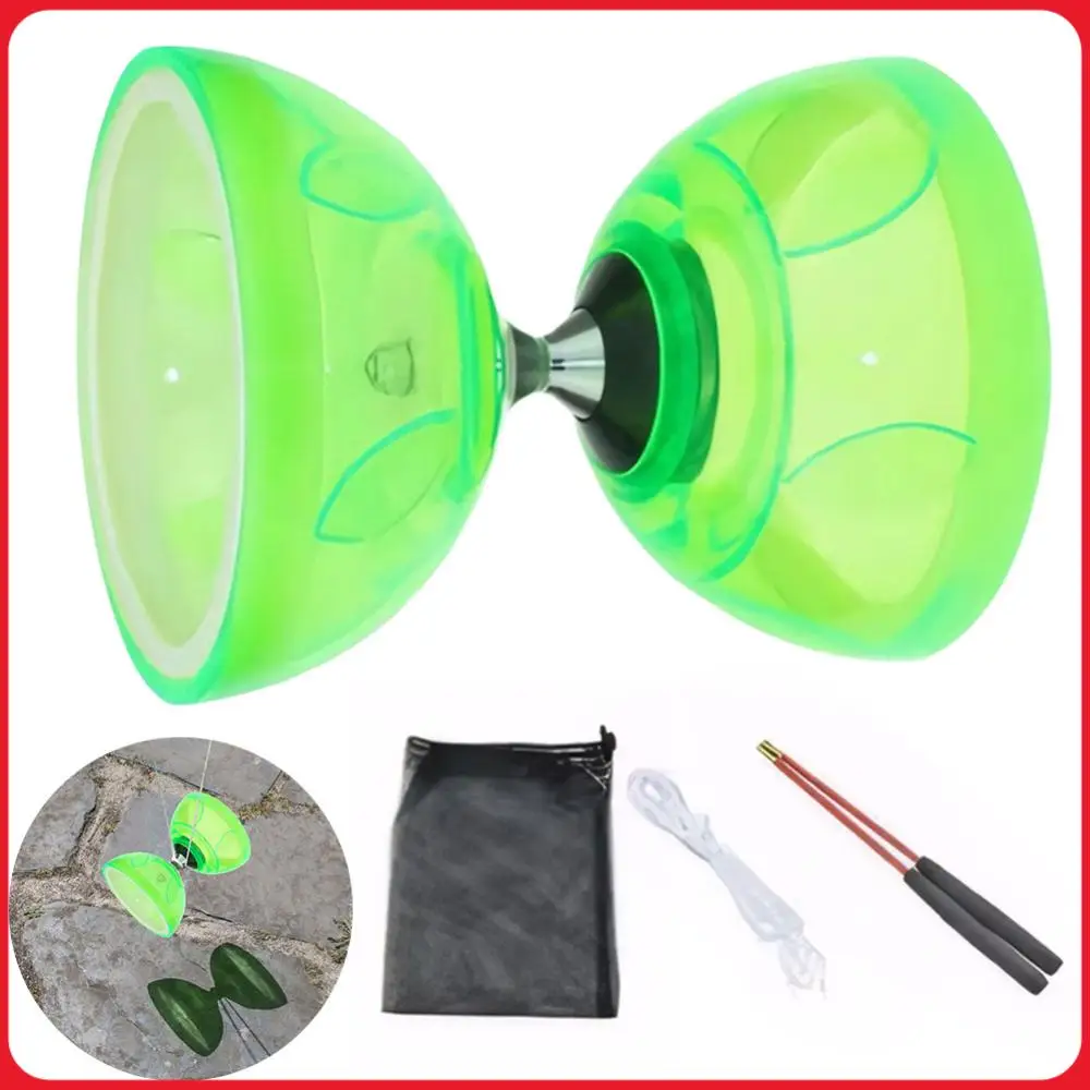 

Набор китайских диаболо с тройным подшипником, 2 палочки, шнур и сетчатая сумка, портативное диаболо для всех возрастов