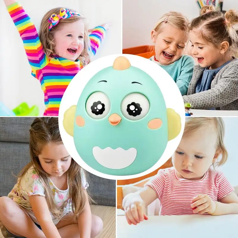 Toddler Rattle Toy Cartoon Chew Teether Toddler Rattle Toy Hand-Eye Coordination Exercise Toy Auto-Balancing For Young Children