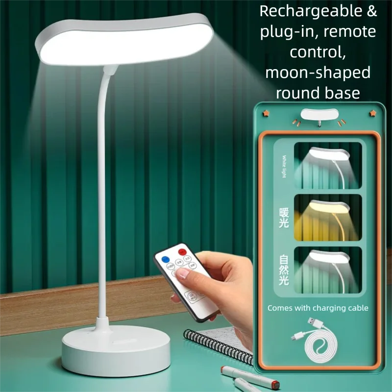 LED Reading Light Bedside Night Light for Bedroom Rechargeable with Three-Level Dimming Eye-Protecting Study Light for Students