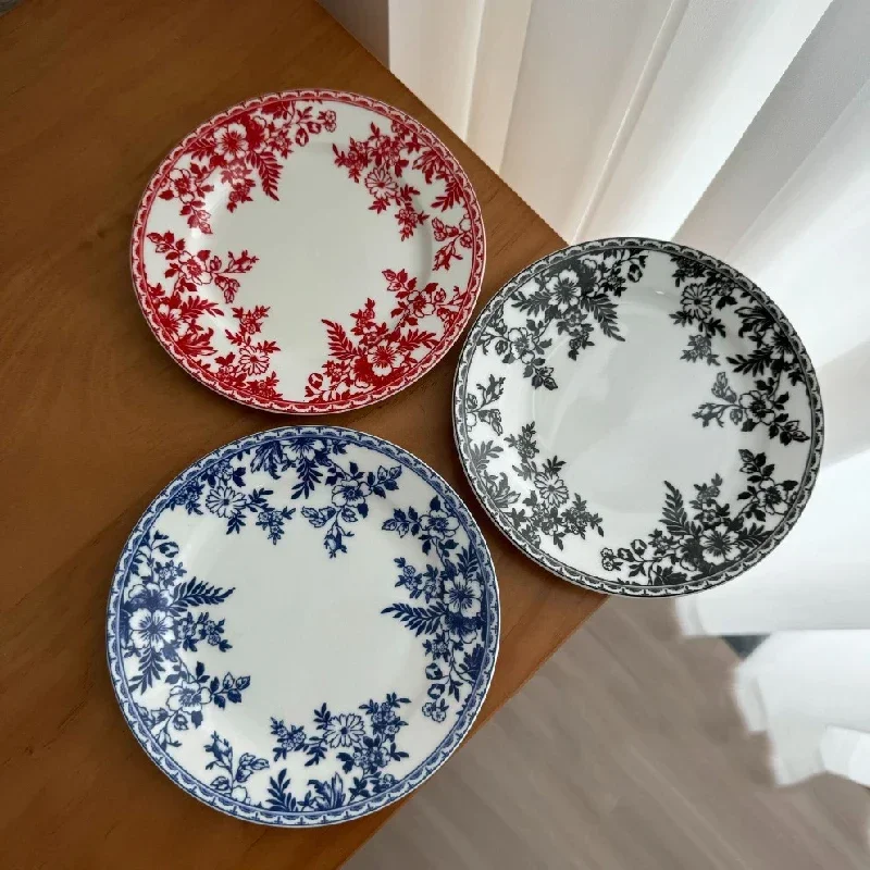 6-inch Blue and White Ceramic Plate Dessert Cake Plate Round Small Dish Table Decoration Ornaments Plate Fruit Tray Tableware