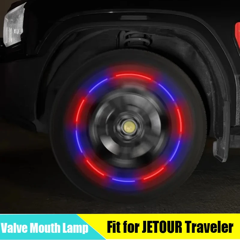 Car Valve Mouth Lamp Fit for CHERY JETOUR Traveler T2 2023+ Curved Rechargeable Multi-color Automatic Induction Lighting Light