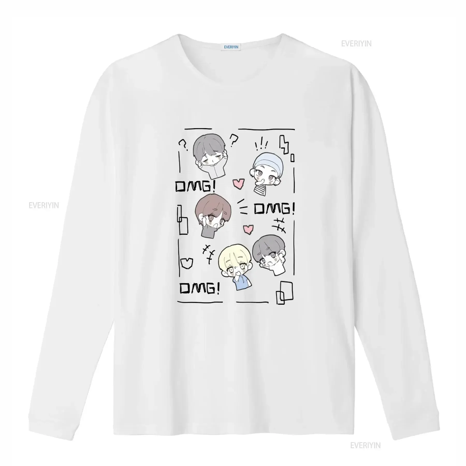 Txt Fanart Cute Members T Shirt Temptation SweaT OMG Heart Design vintage Washed Versatile Breathable Stretched Comfortable