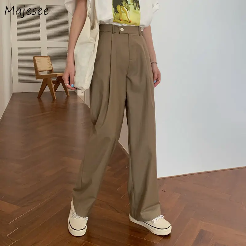 

Casual Pants High Waist Hot Sale 3XL New Fashion Korean Style Drape Loose Wide Leg Trousers Chic Mopping Female All-match Cozy