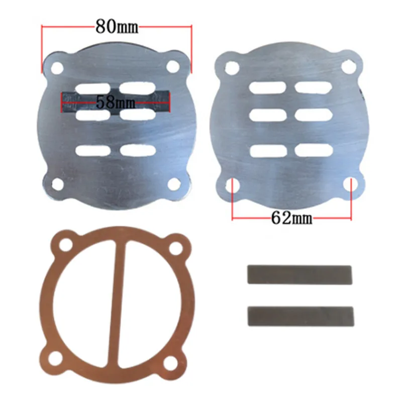 

Air Compressor Cylinder Valve Plate Spare Part Set 3 in 1 Hole to Hole 62x62mm Air Pump Fitting 4 Holes