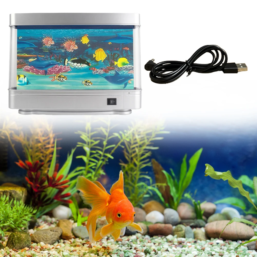 LED Artificial Aquarium Night Light Dynamic Fake Fish Tank Light Tropical Fish Sensory Aquarium Lamp for Home Decor