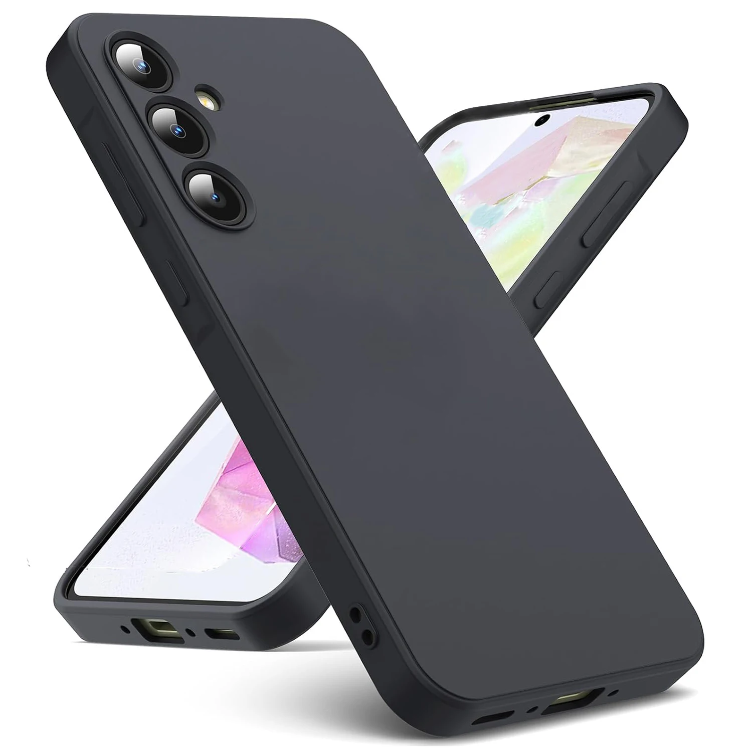 Black Shockproof Silicone TPU Case For Samsung Galaxy A55 A35 A15 A05 A54 A24 A04 A53 A33 A23 A52 A42 A02 A51 A21s A50 A30 4G 5G