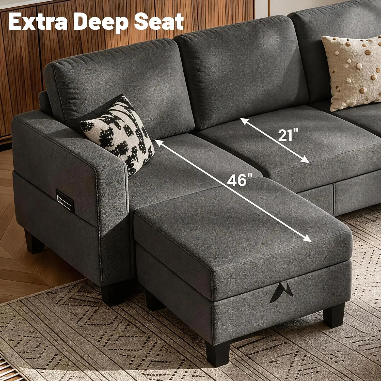 Sectional Sofa Couches for Living Room - 78''Convertible Modular Three-Seater L-Shaped Pet-Friendly Couch, Washable, Customized