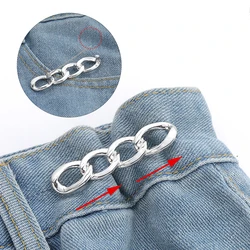 Clips desmontables simples para pantalones, hebilla de cintura ajustable, alfileres de Metal sin clavos, botón para pantalones vaqueros para niñas, tensor de cintura