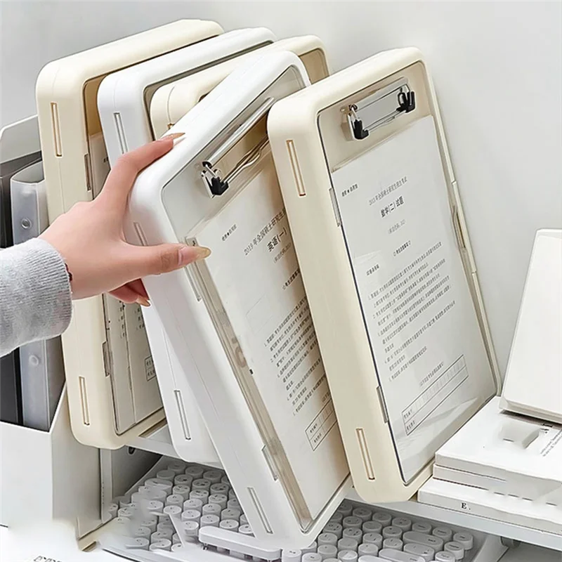 AT93-A4 Multi-Function Document Organizer For Students Office Work Portfolio Storage Exam Folder With Clip Test Holder