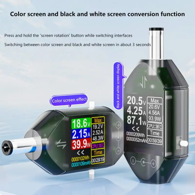 New DT550 600W High Precision Digital Voltage Current Tester - DC4.5-50V Max 12A Power Capacity Meter with DC5.5x2.5 Interface