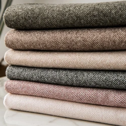 150cm Wide Wool+Polyester Stretch Thickening 820g/m Autumn and Winter Herringbone Woolen Cloth Fabric DIY Coats Clothing Fabric