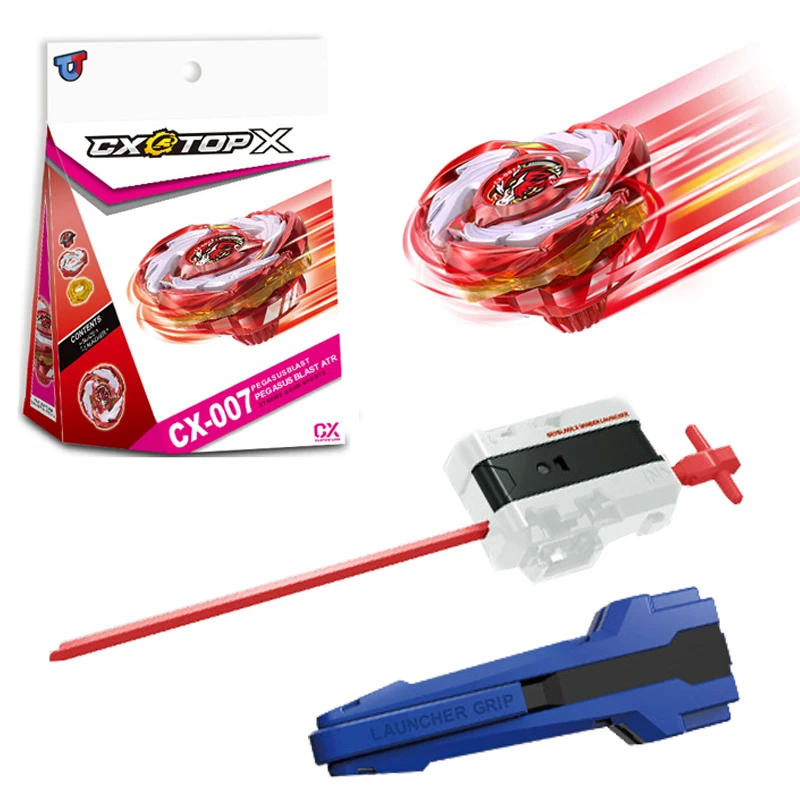 Pegasis / Pegasus Blast Red Version CX-00 Starter Booster with Ripcord and Grip Set Christmas Gift Gyro Spinning Toy Battle Top