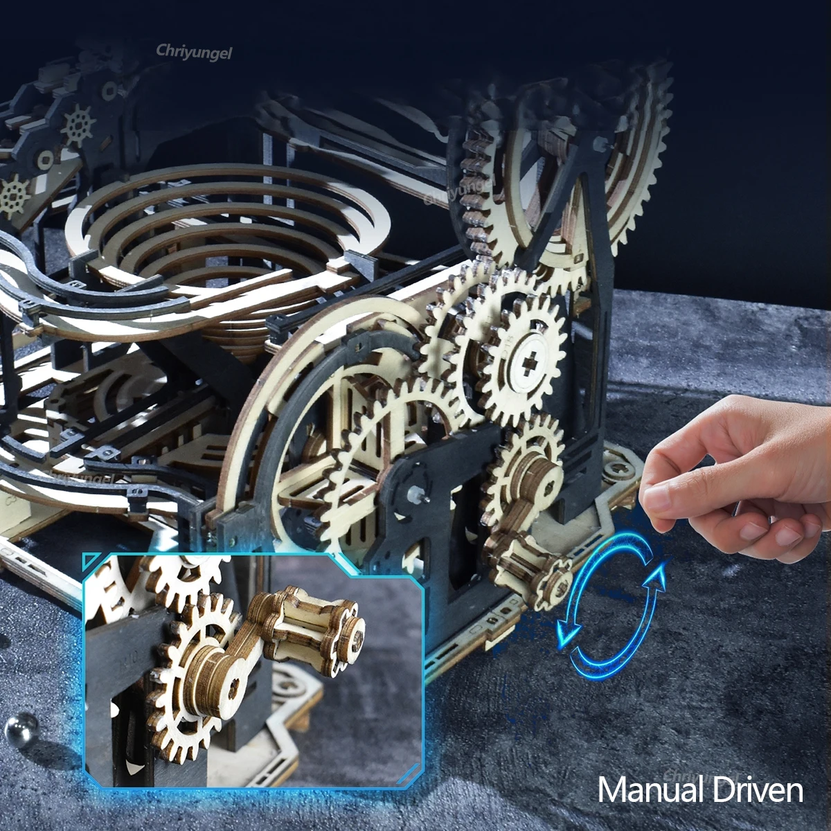 Chriyungel 3D Puzzle en bois blocs de construction jouets éducatifs à tige bricolage boule roulante décor à la maison cadeau pour adultes adolescents enfants