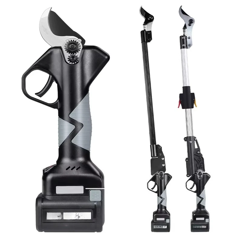 Battery Powered DIY Garden Scissors Coated Steel Plastic Handles Ratchet Trim Telescopic Retractable Twimbination