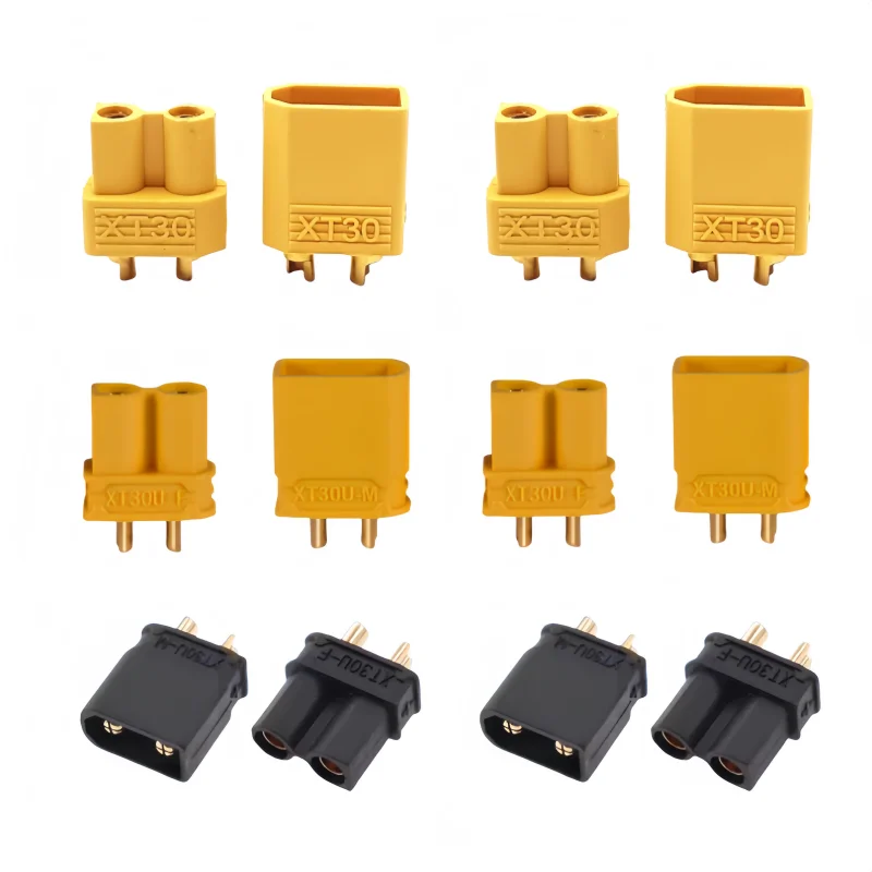 5pairs XT30 XT-30U Yellow Black Male Female Bullet Connectors Plugs For RC Multi axis aircraft Fixed wing Lipo Battery ESC