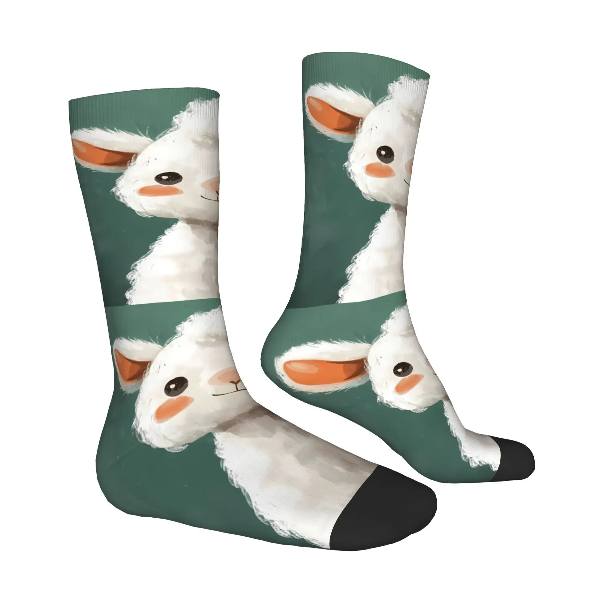 Ländliche Tiere, Rinder, Esel, Schafsocke, bedruckt, Herren, Polyester, modisch