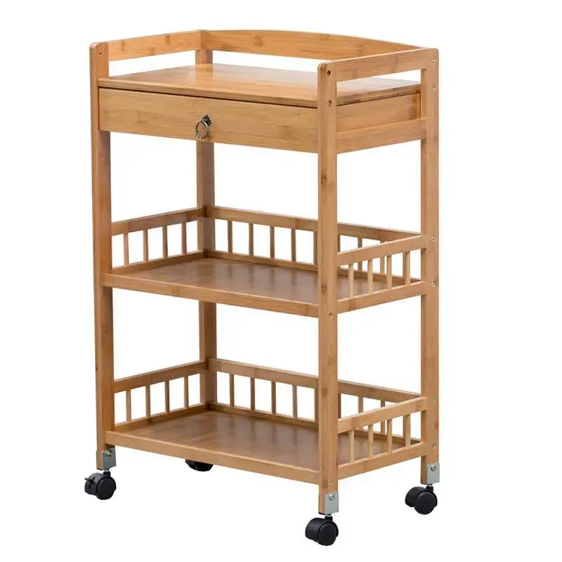 Muebles Auxiliary Storage Salon Trolley Bar Tool Drink Wooden Salon Trolley Hair Spa Machine Muebles Peluqueria Furniture Fg19