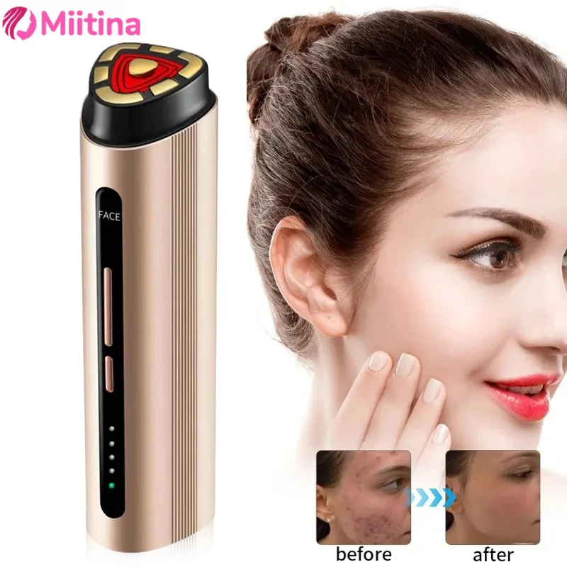 

Red light RF beauty device enhances facial line vibration beauty, household microcrystalline anti-aging portable beauty device