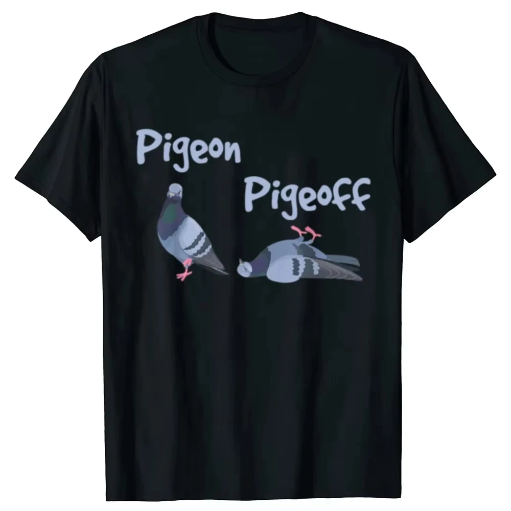 Funny Pigeon Pigeoff Birdwatching Graphic Cotton T-Shirt Unisex Cute Bird Watcher Casual Short Sleeve Daily Tops，Outdoor Wear