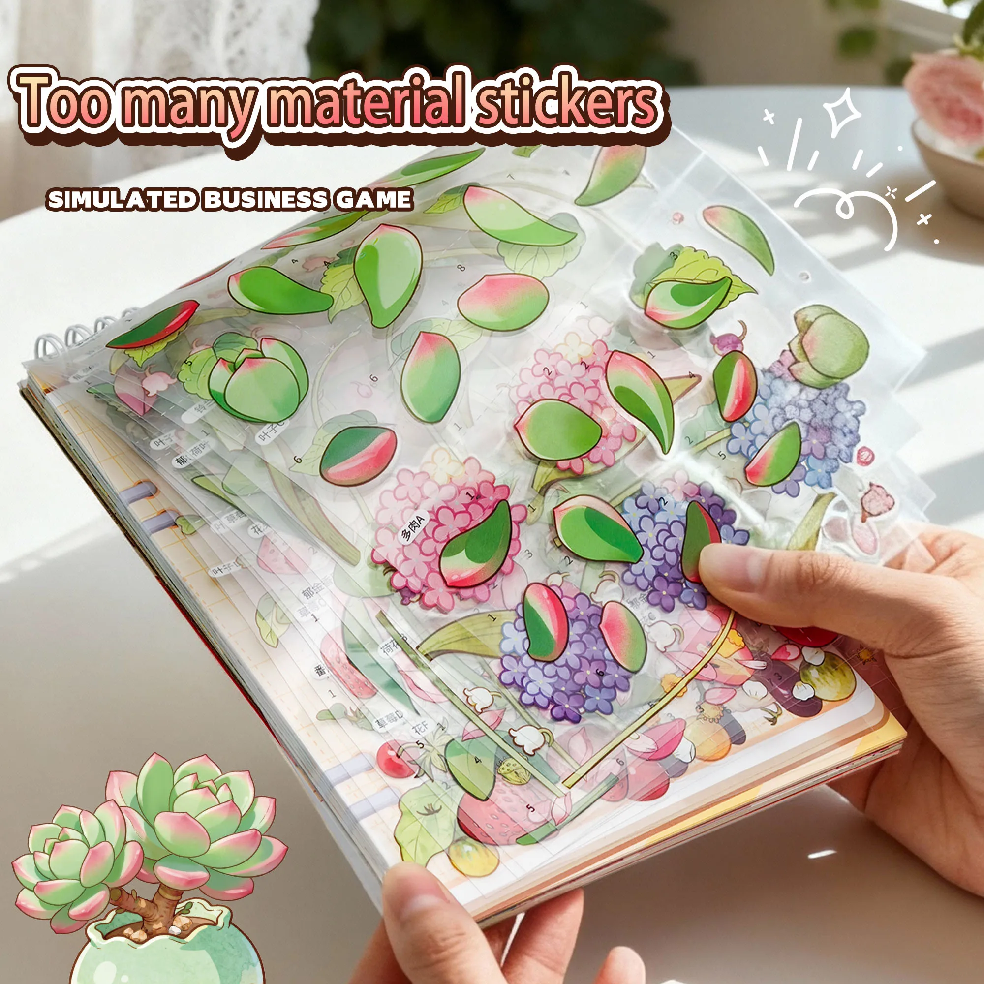 A Planting Handbook Miniature Landscape Sticker Book Scene Collection Set, 3D Stereo Vision Educational DIY Journal Decoration Sticker Material