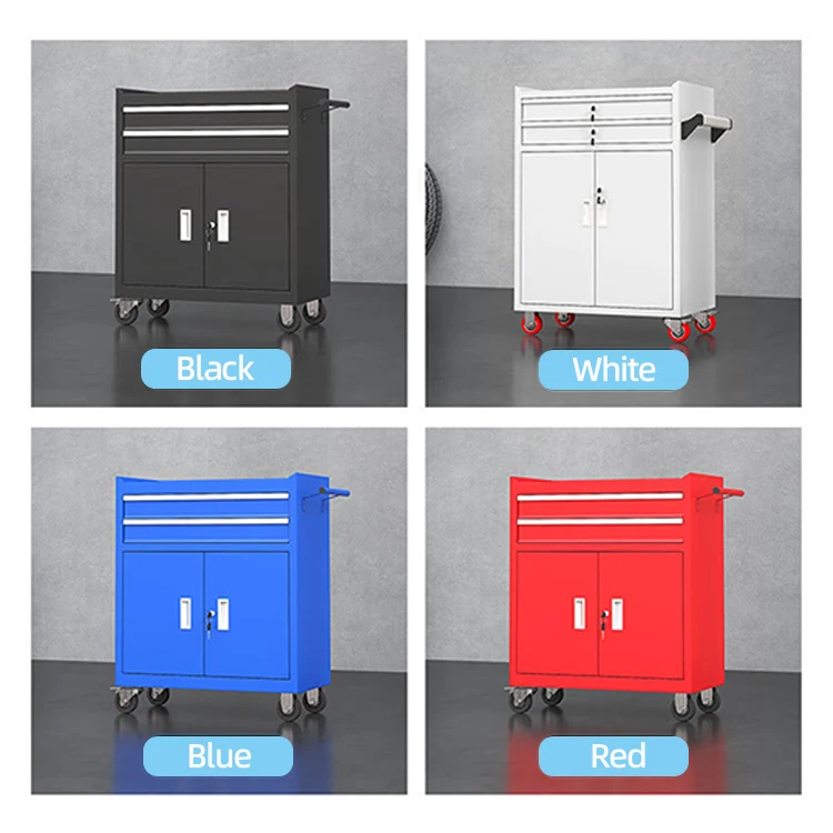 Heavy Duty Double Door Rolling Tool Cabinet | Lockable Mobile Tool Cart