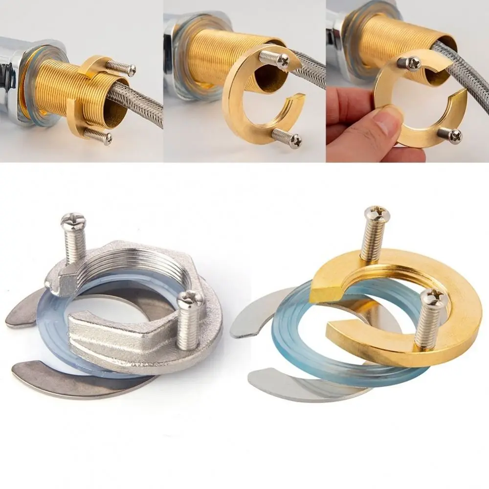 

1Pcs Wash Basin Faucet Locknut Replacement Accessories Antiloosening Washer Tap Fixing Fittings Kit Brass Stainless Steel