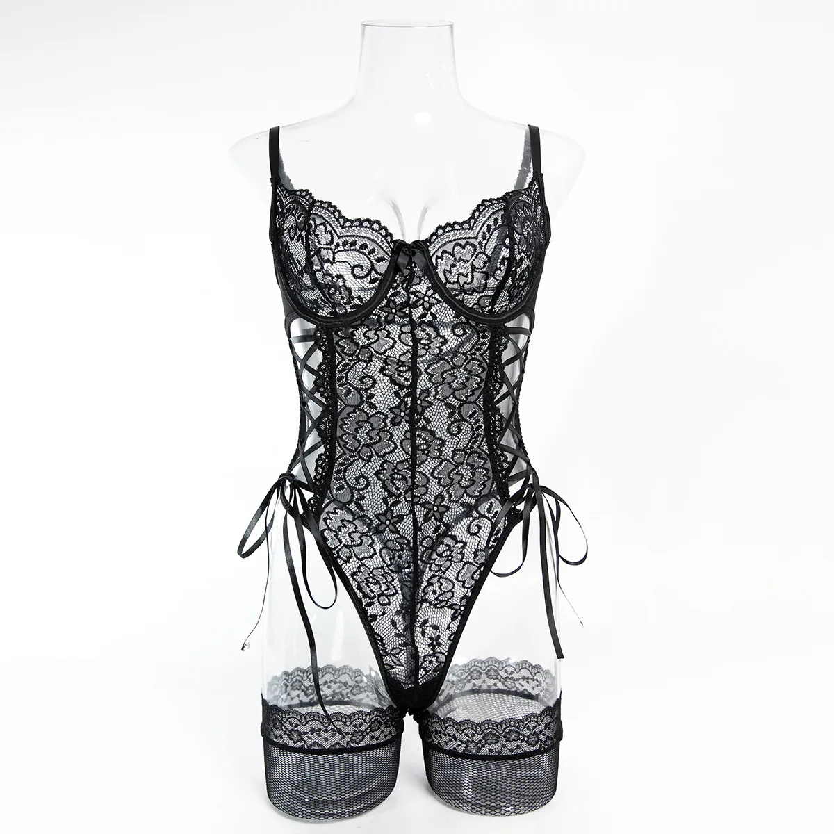 Прозрачный кружевной пояс с подвязками, чулки, комплект сексуального нижнего белья, женское боди, эротический костюм, бондаж, ночная рубашка, интимная одежда, вигин для пар