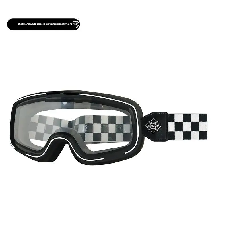 For BOLLFO Anti-Fog Retro Motorcycle Goggles Harley-Style Windproof Dustproof All-Weather Glasses for Motorcycles