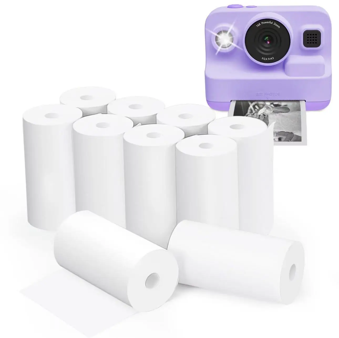 10Rolls 57x25MM Thermal Paper White Children Camera Instant Print Kids Camera Printing Paper Replacement Accessories Parts