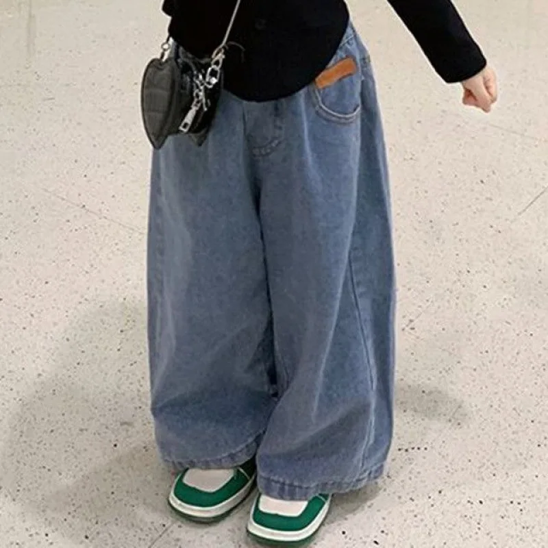 Blue wide leg pants