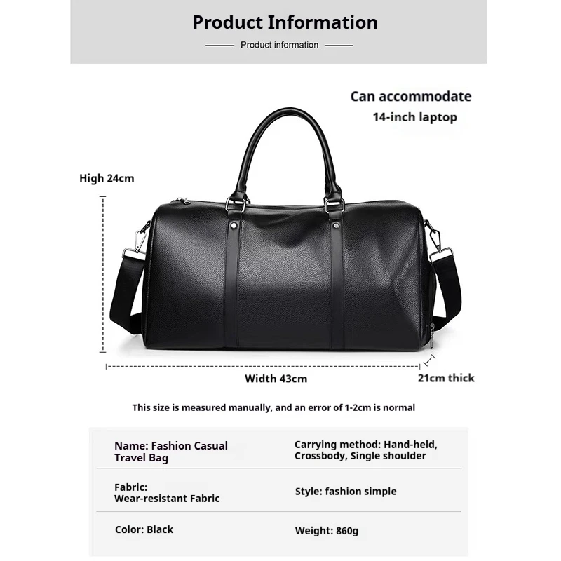 Unisex Large Capacity Travel Bag，Sports Gym Tote Bags for Women Weekender Overnight Duffle Bag with Shoe Compartment.