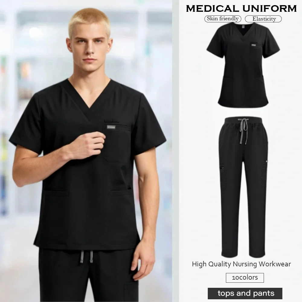 Doctor Nurse Clinic Hospital Multi Functional Two-piece Chef Nurse Work Clothes Elastic Quick Drying Uniform