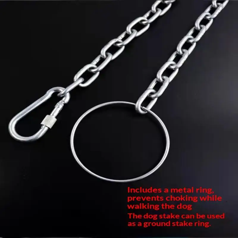 Chew-Proof Heavy Duty Dog Chain Leash: Rust-Resistant Metal Training Leash For Secure Tie-Out, Walking, And Strong Chewers