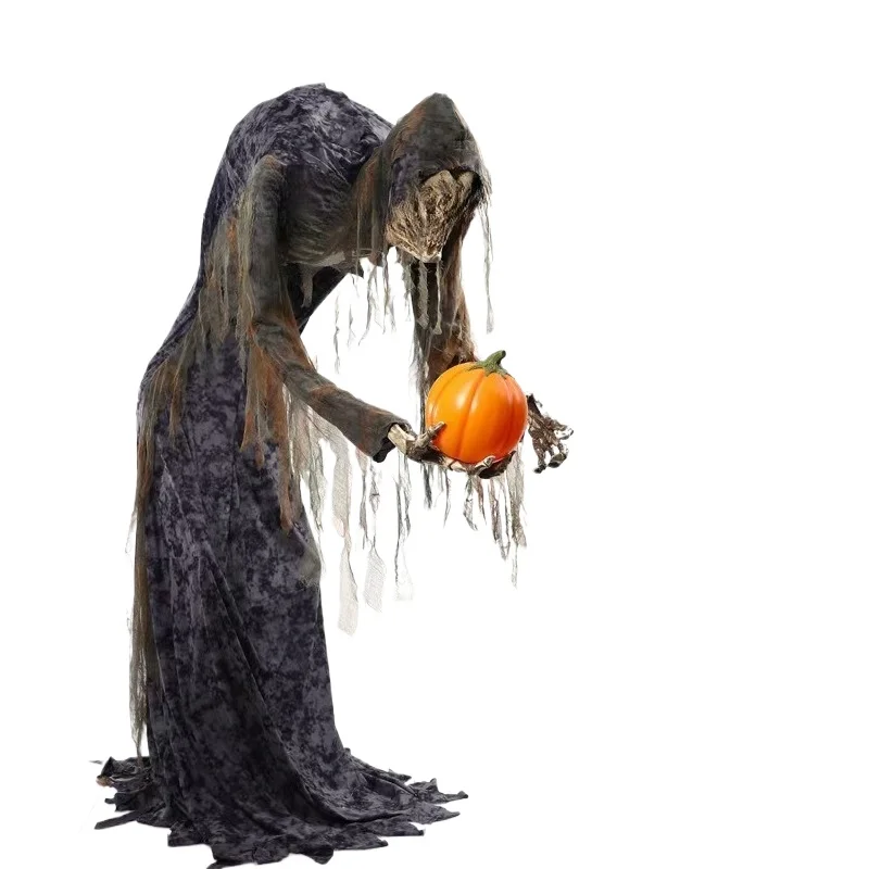

Electric Skeleton Man Pumpkin Horror Ghost Zombie Props Ornament Haunted House Escape Scene