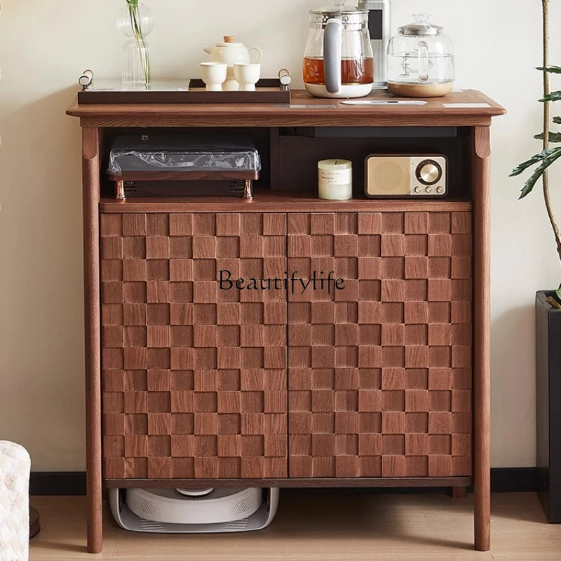 

Chinese solid wood automatic tea bar machine sweeping robot locker household smart living room integrated cabinet water