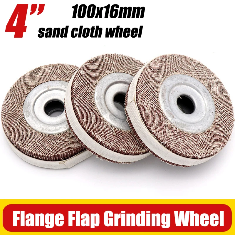 

1pcs 4" Flange Flap Grinding Wheel 100x16x23mm Aluminum Oxide Sanding Cloth Mop Abrasive Polishing Disc for Metal Wood Stone