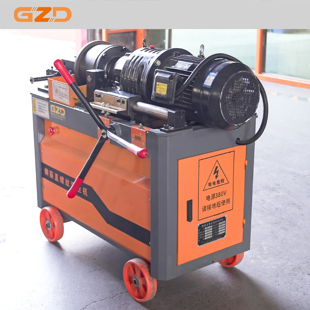 Factory Construction Sites Electric Heavy Duty Steel Rod Threader Rebar Thread Rolling Machine