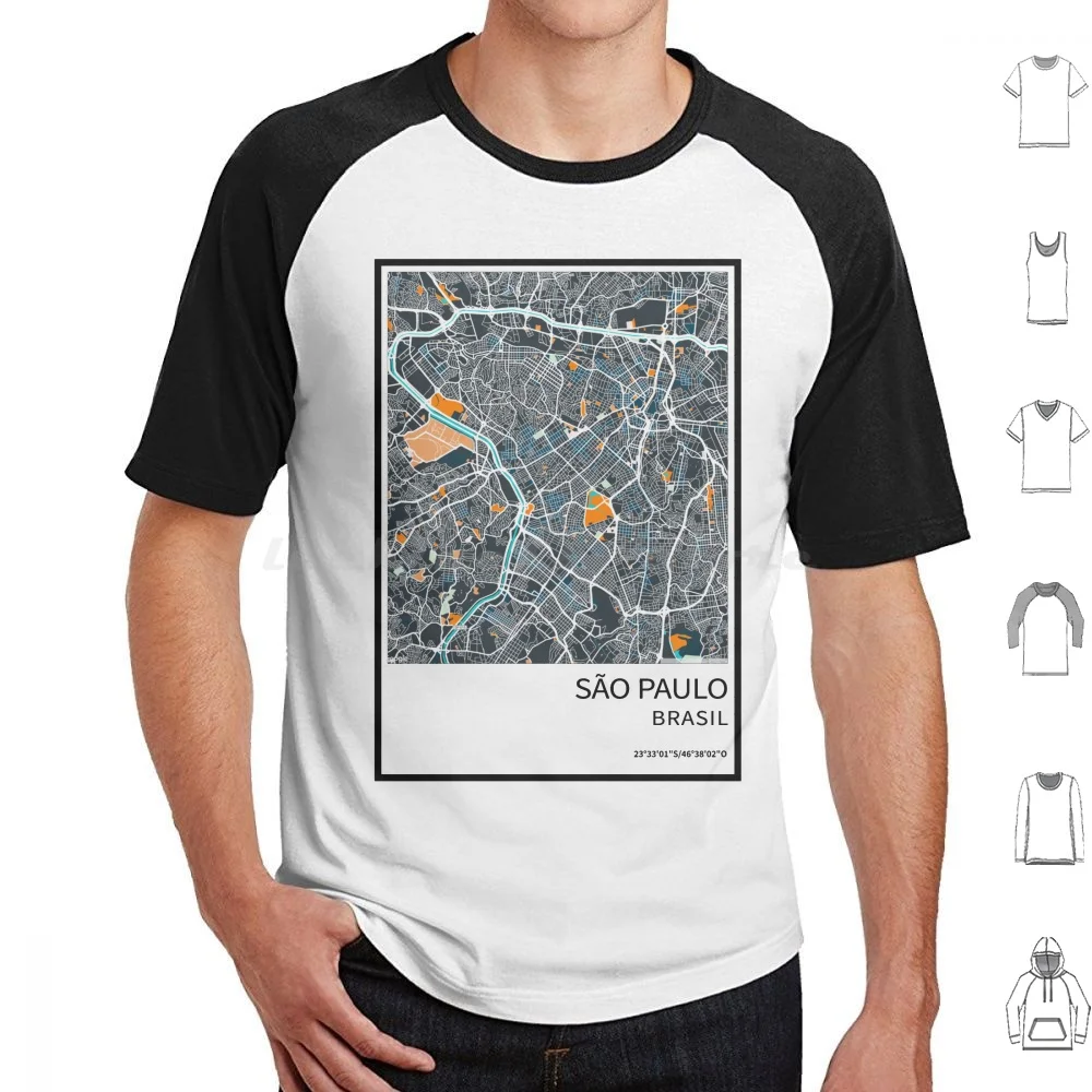 S ? O Paulo-Sao Paulo , Brazil-City Street Map T Shirt Men Women Kids 6Xl S ? O Paulo Sao Paulo Brazil Sp Map Brasil Home Town