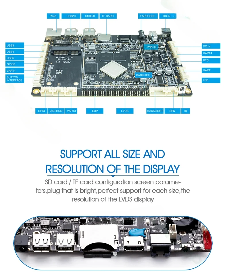 AD - Z33 RK3288 Android ARM Board Embedded mother Board with LVDS EDP Interface