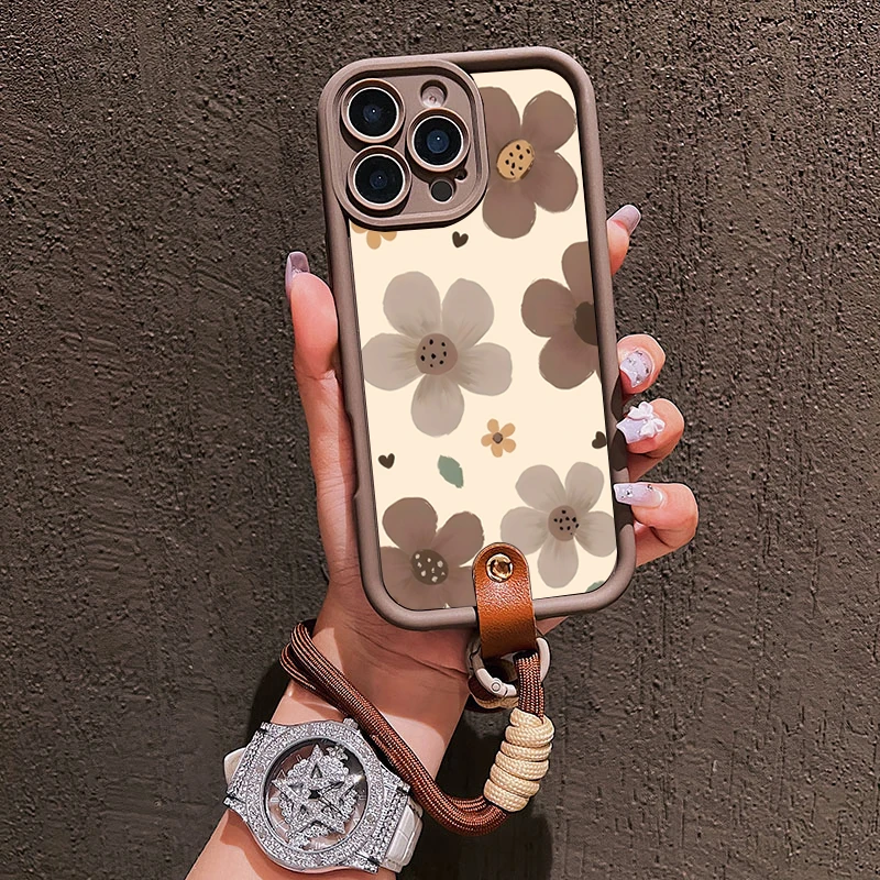 Retro-Blumenmuster Lanyard-Handyhülle für Samsung Galaxy Note 20 S24 S25 S26 Plus S24 S23 FE S23 S24 S25 Ultra A56 Cover – Detail 4