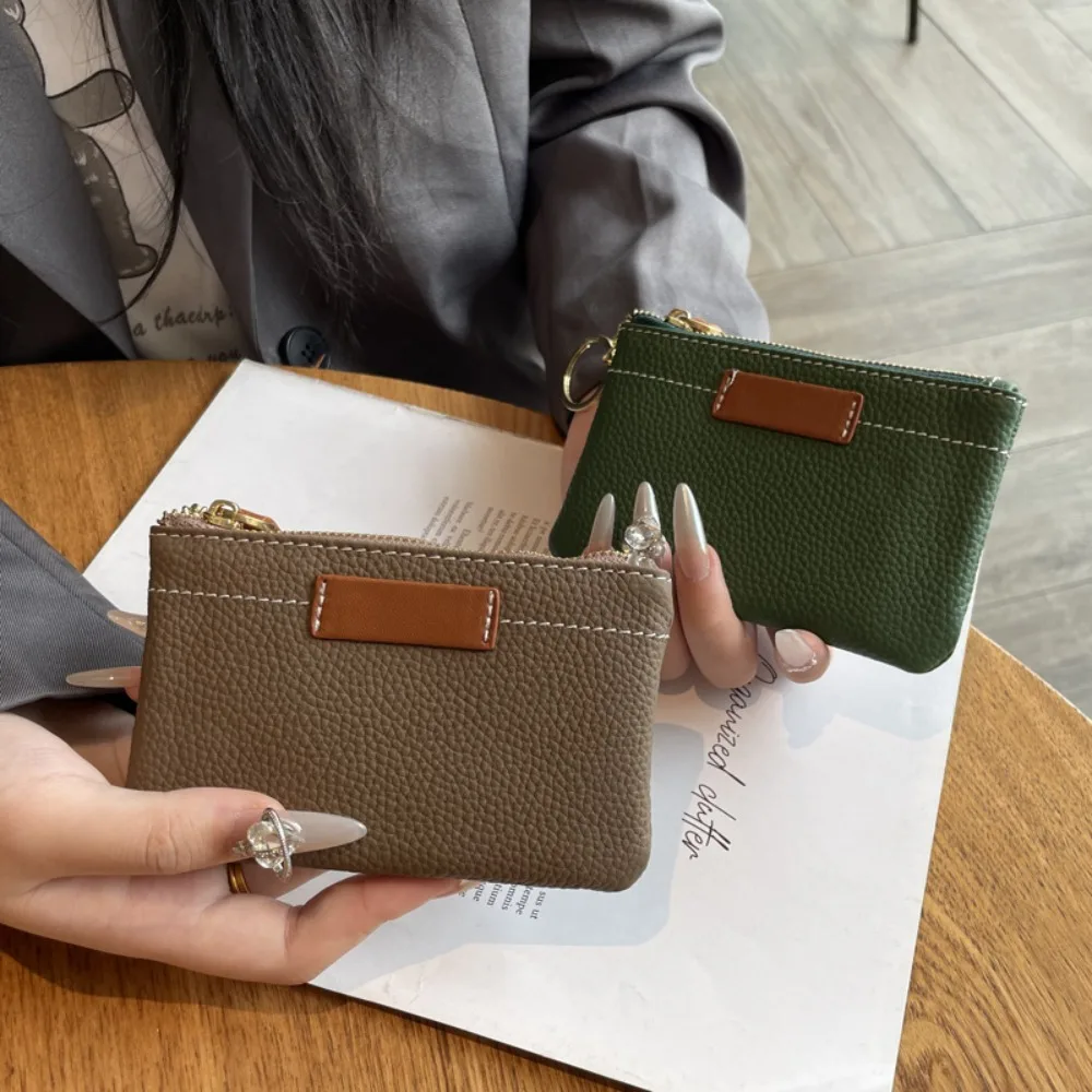 男性と女性のための本革カードホルダー,財布,キーホルダー,ジッパー,超薄型,新品