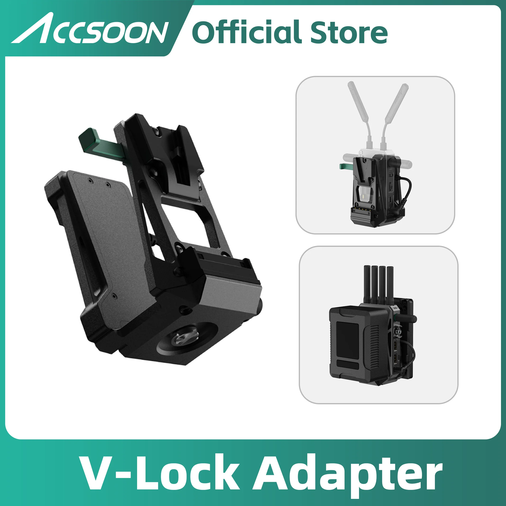 Accsoon V-Lock Adapter for V-Lock battery to CineView Master 4K , CineView 2 SDI  Video Transmission system