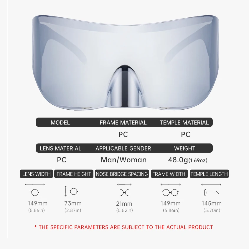 Y2K Luxury Brand Designer Oversized Rimless Sunglasses Women For Men  Vintage Punk Sun Glasses Bird Nose Masked One Piece Goggle image 5