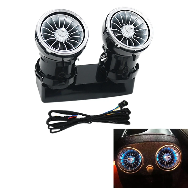 3 Color Car Turbine Air Outlet Ambient Light A/C Vent Outlet Atmosphere Lamp For Benz C Class W205 GLC X253 15-19