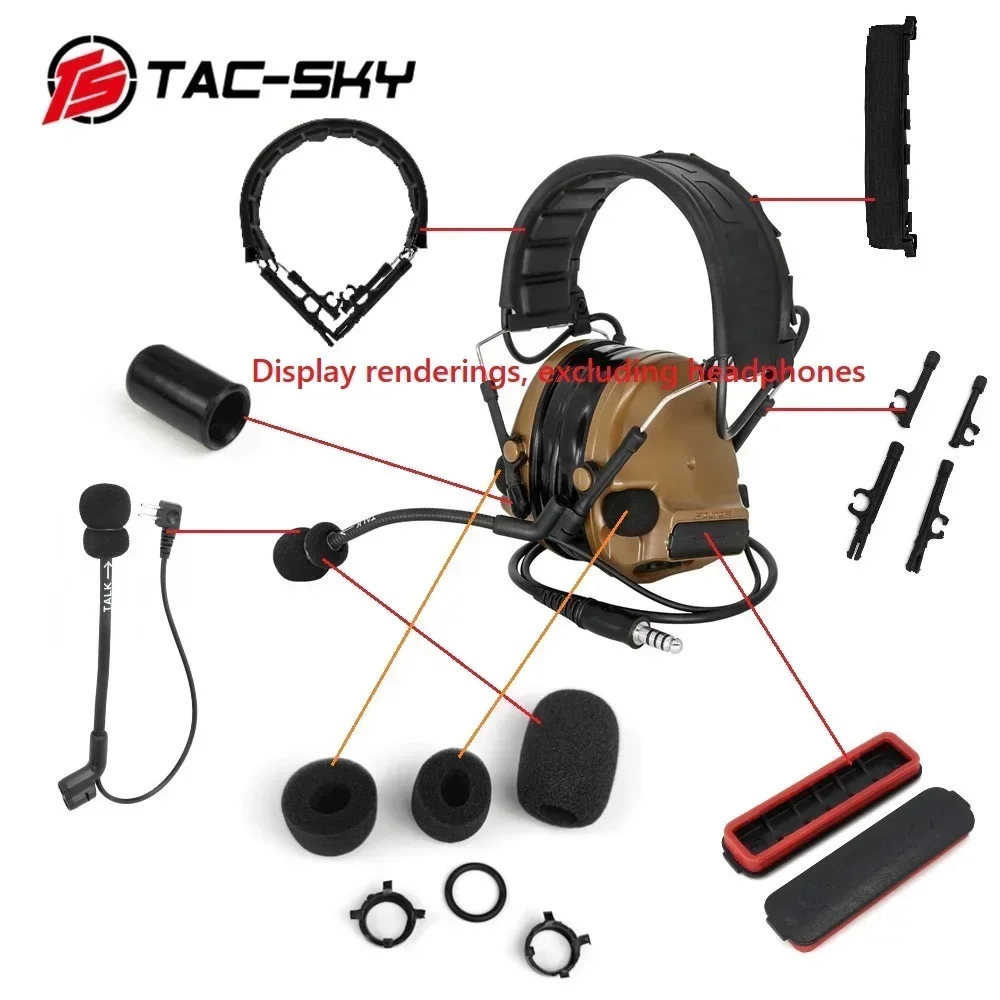 TS TAC-SKY Comtac iii Taktisches Headset Ersatzzubehör Mikrofon, Batterieabdeckung für COMTAC C3 Headset