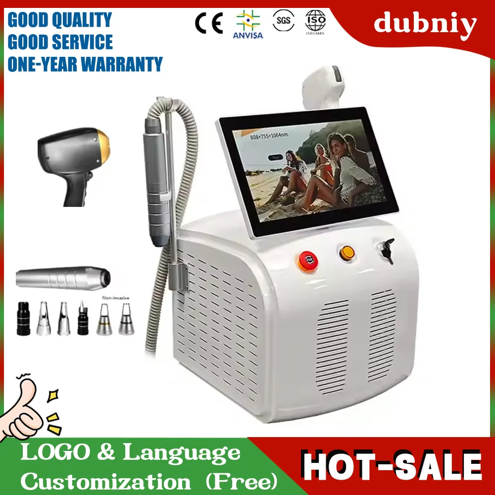 

Dubniy Многофункциональный 2-в-1 Пико-лазер для удаления пигмента татуировок Лед Титановый диодный лазер Омоложение кожи Машина для удаления волос