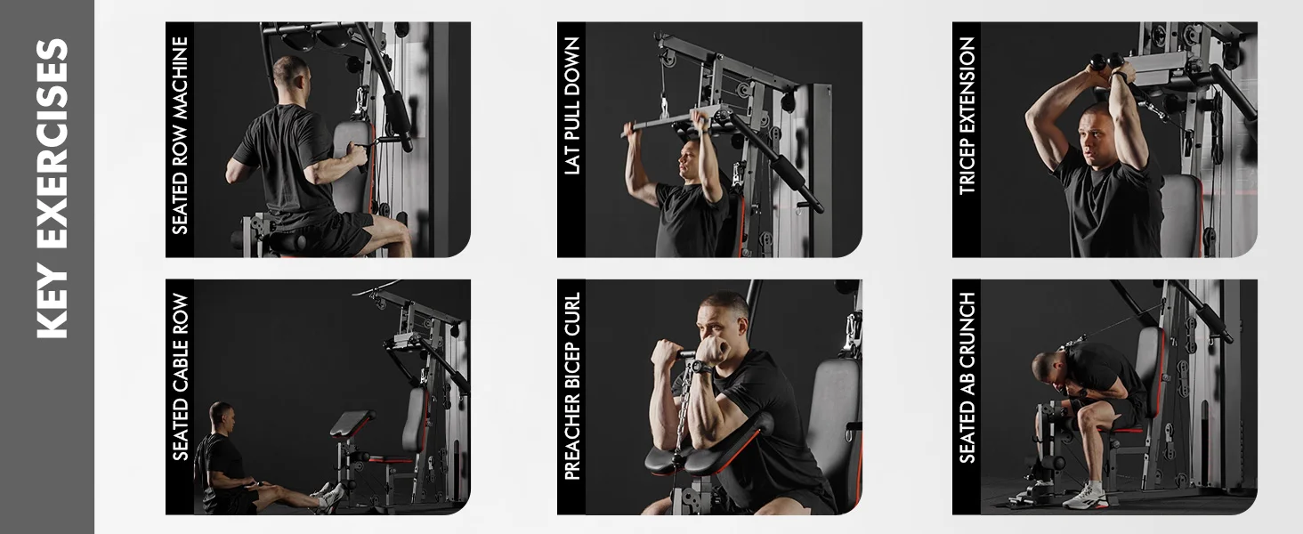 Mikolo Home Gym Workout Station with 150LBS Weight Stack Multifunctional Home Gym Equipment