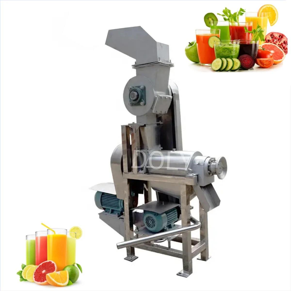 Professional High Efficient Industrial Cold Press Fruit Juice Screw Extractor Vegetable Crushing Juicer Dispenser Machine